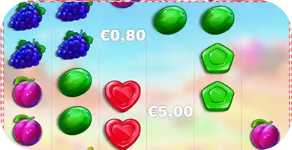 Sweet Bonanza Tumble-Feature mit Kaskaden und mehrfachen Gewinnen pro Spin